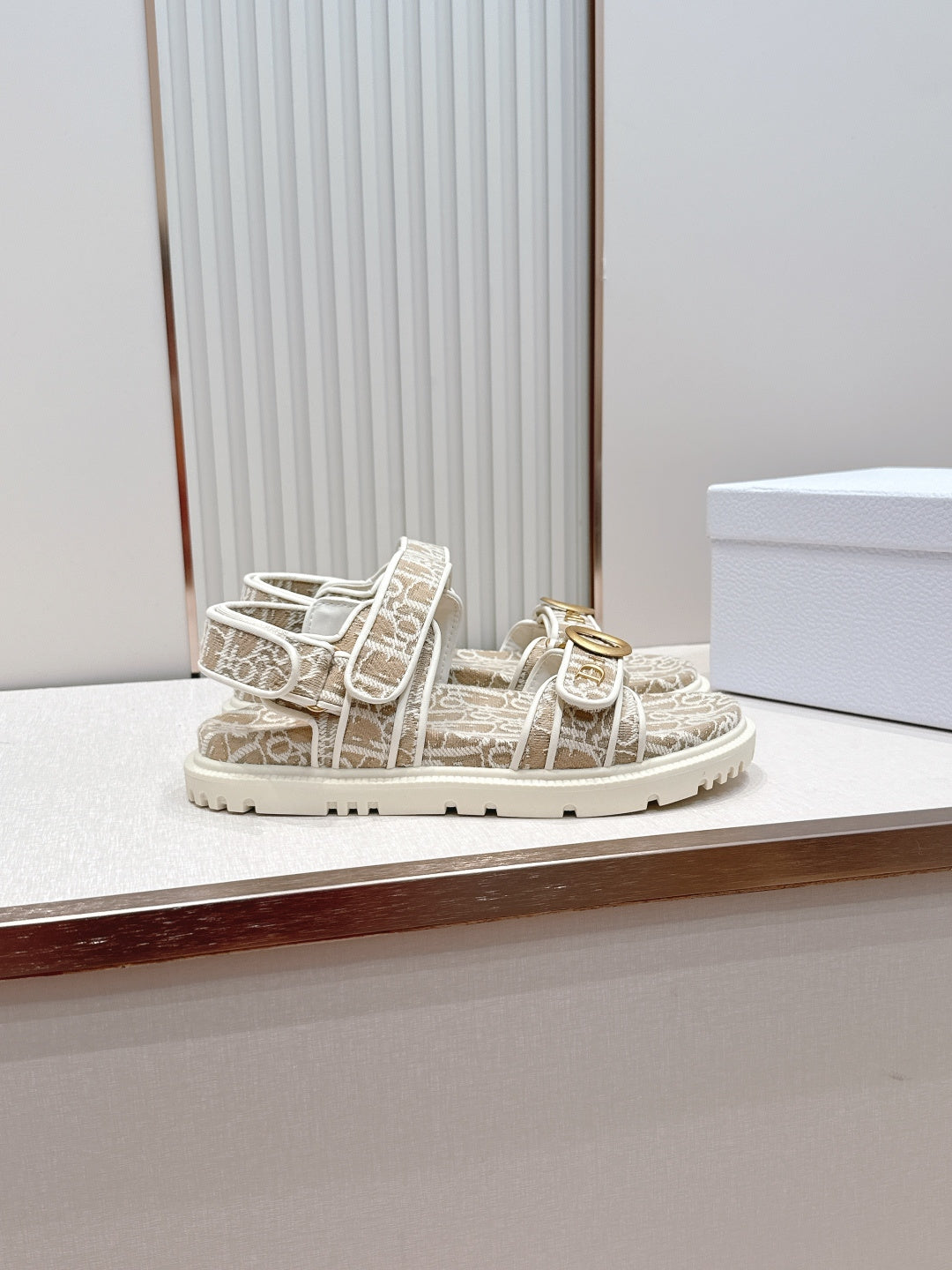 Double-Strap Platform Sandals with Ankle Strap