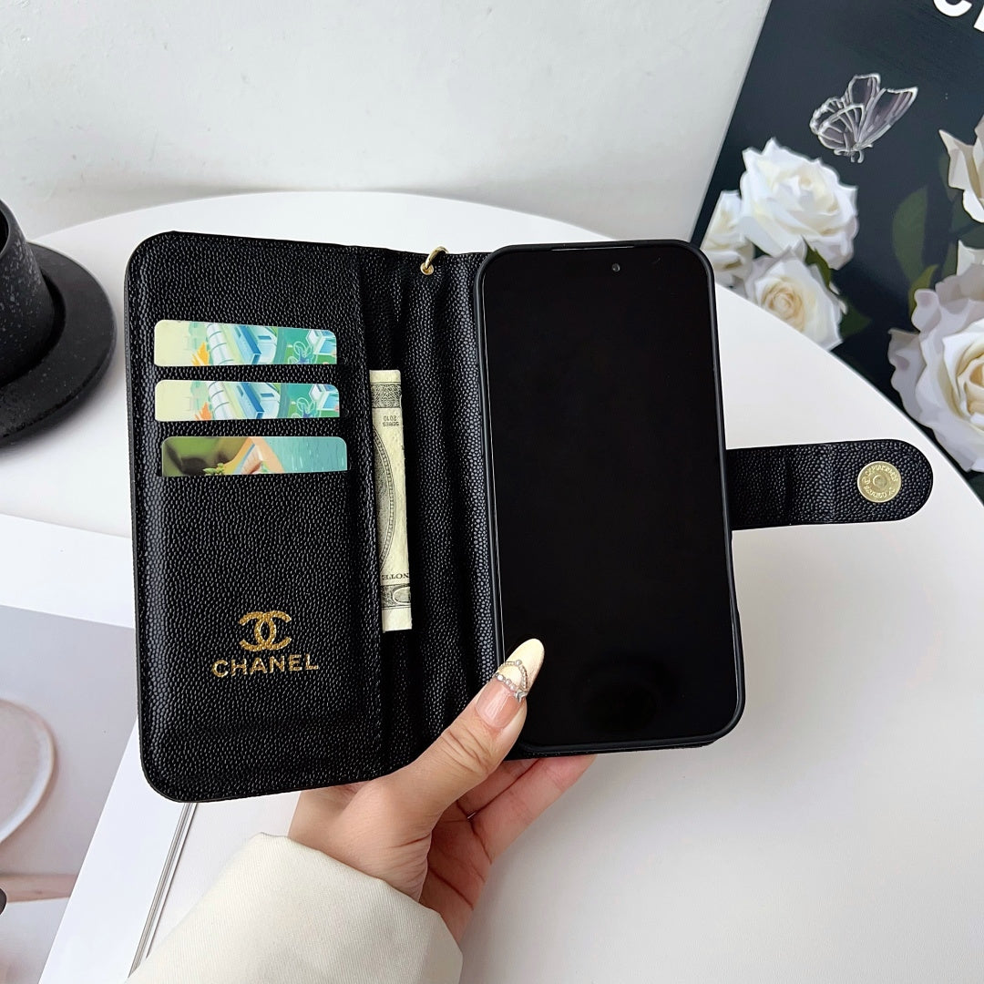 Quilted Phone Case with Wide Lettered Strap