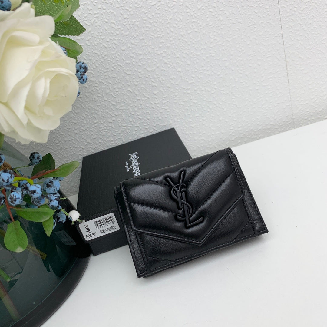 Croc-Embossed Compact Wallet 026