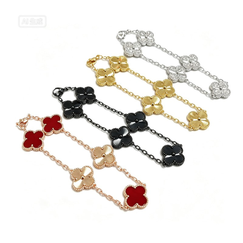 Rounded Quatrefoil Chain Bracelet