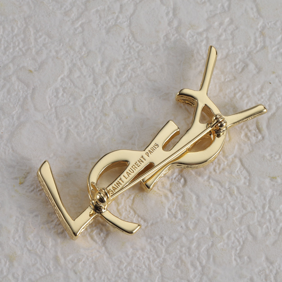 Fine Openwork Letter Emblem Brooch