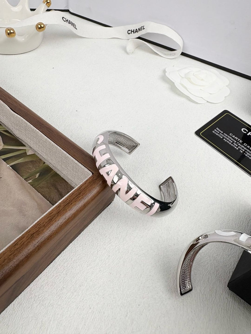 Color-Inlay Lettering Cuff Bracelet