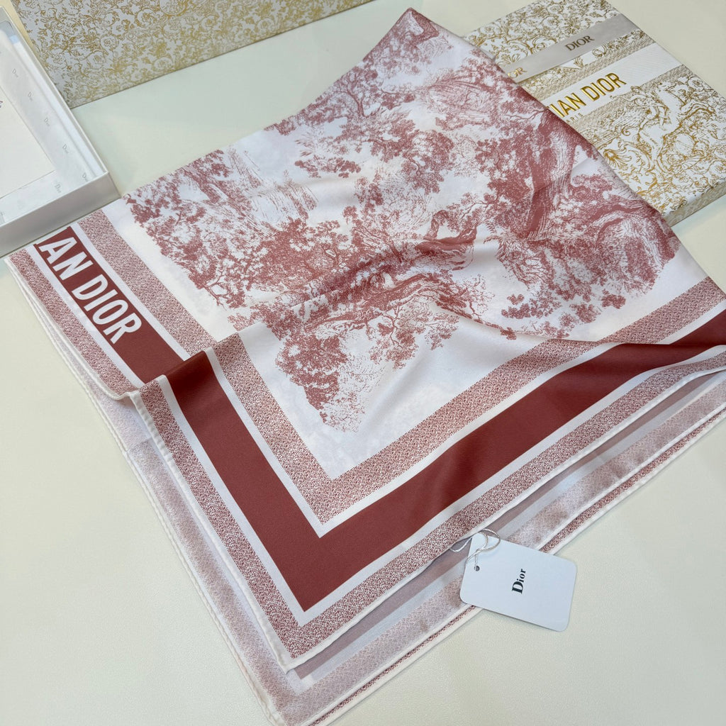Foulard carré à imprimé paysage color block – 90 x 90 cm