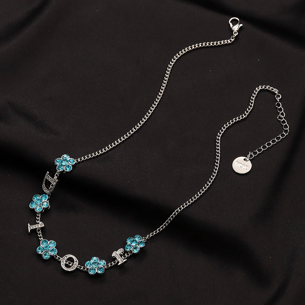 Alloy Floral Letter Earrings, Bracelet & Necklace Collection