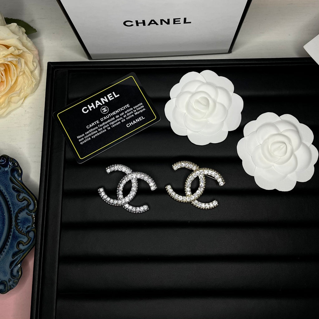 Pave Interlocking Emblem Brooch