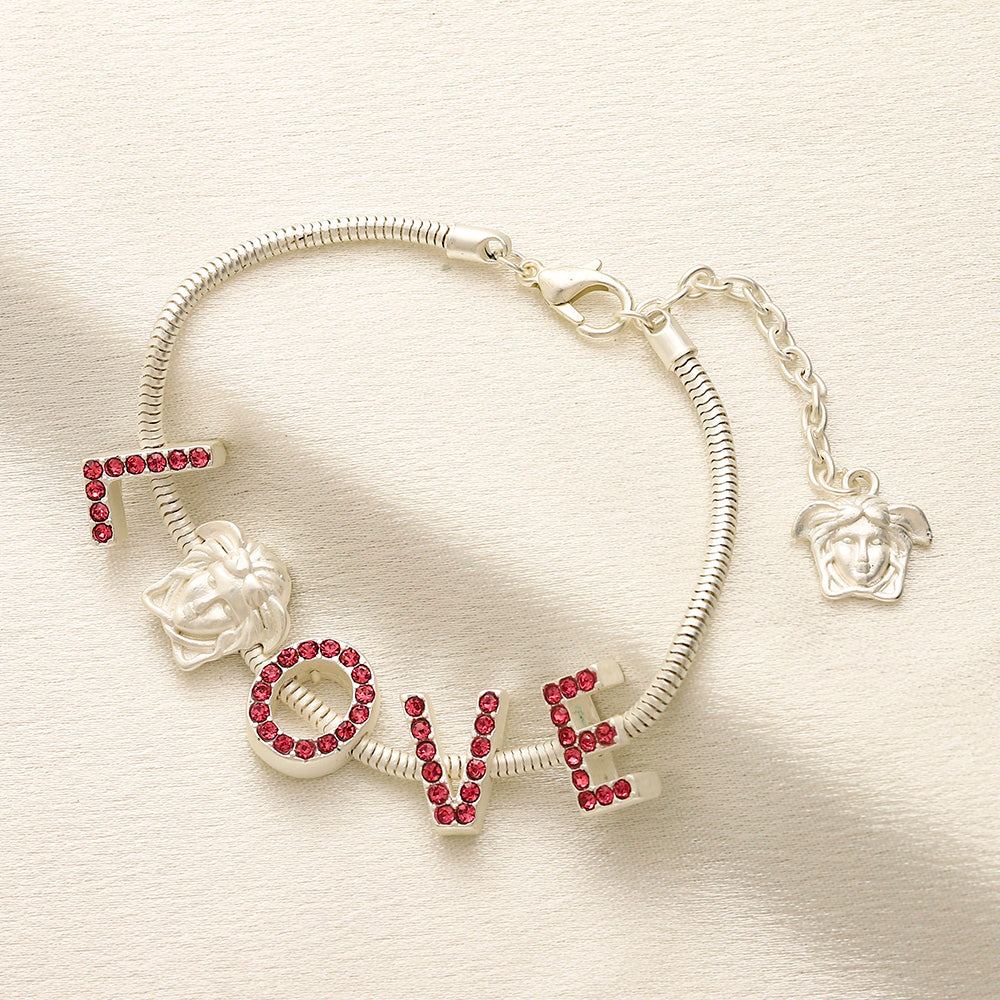 Pulseira e Colar com Pingente de Coração e Letra em Aço Inoxidável 304 - Individual ou Conjunto