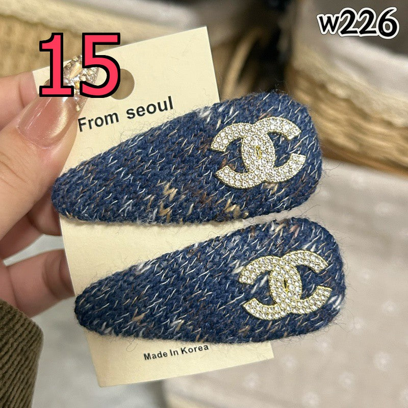 Decorative Hair Clip - Bow, Plaid and Emblem Options