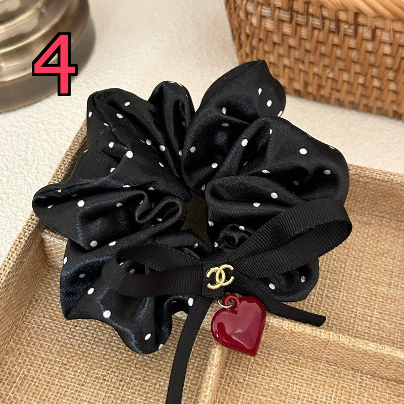 Decorative Scrunchie - Bow and Bead-Accent Options