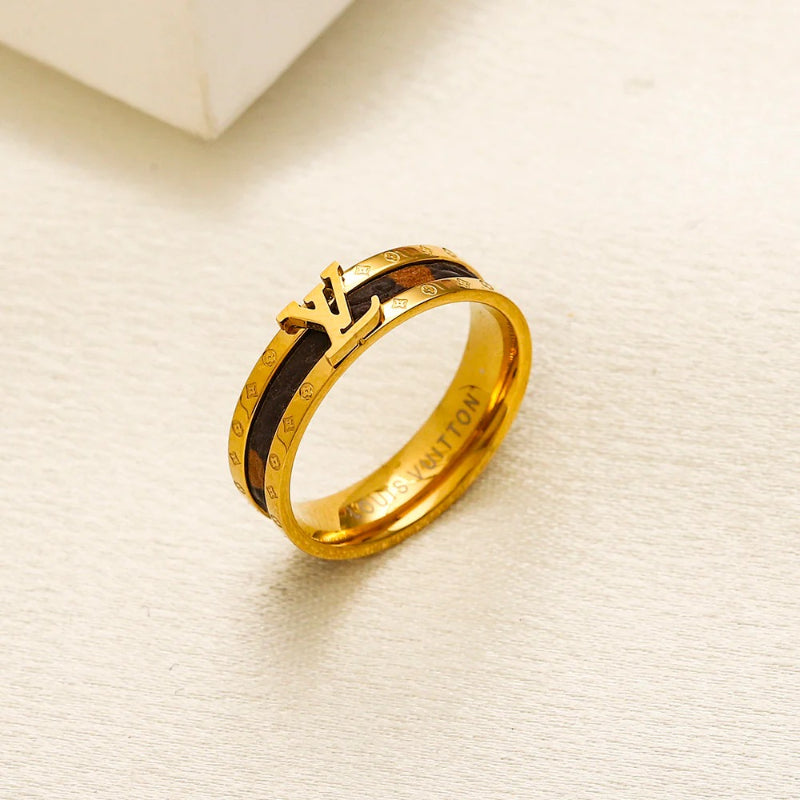 Anillo de letras delgado de acero inoxidable 304 con incrustación oscura