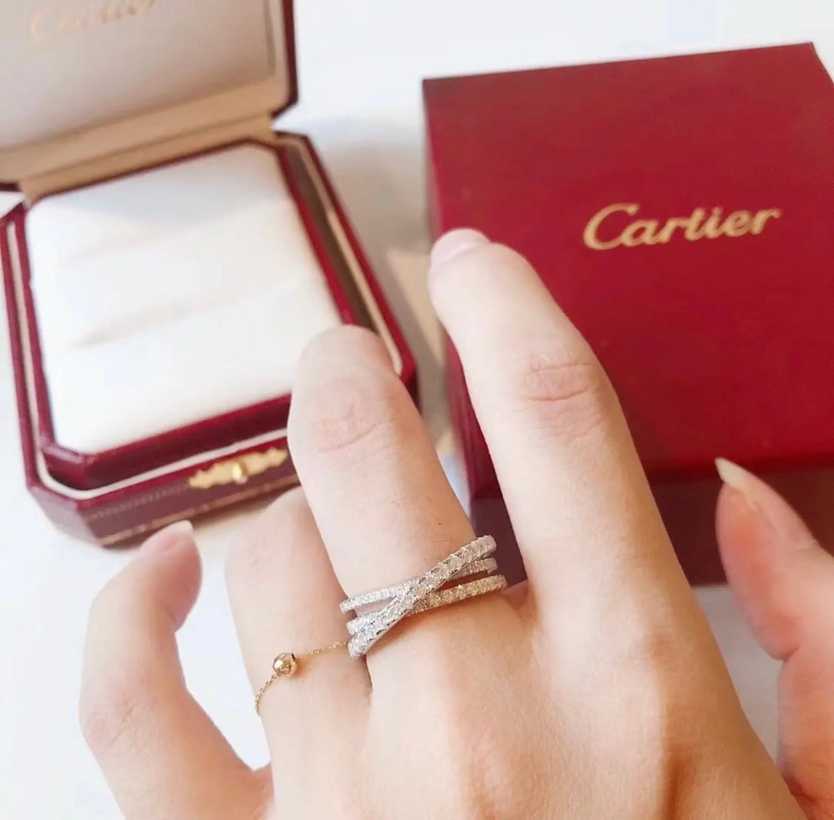 Silver-Tone Layered Pave Band Ring