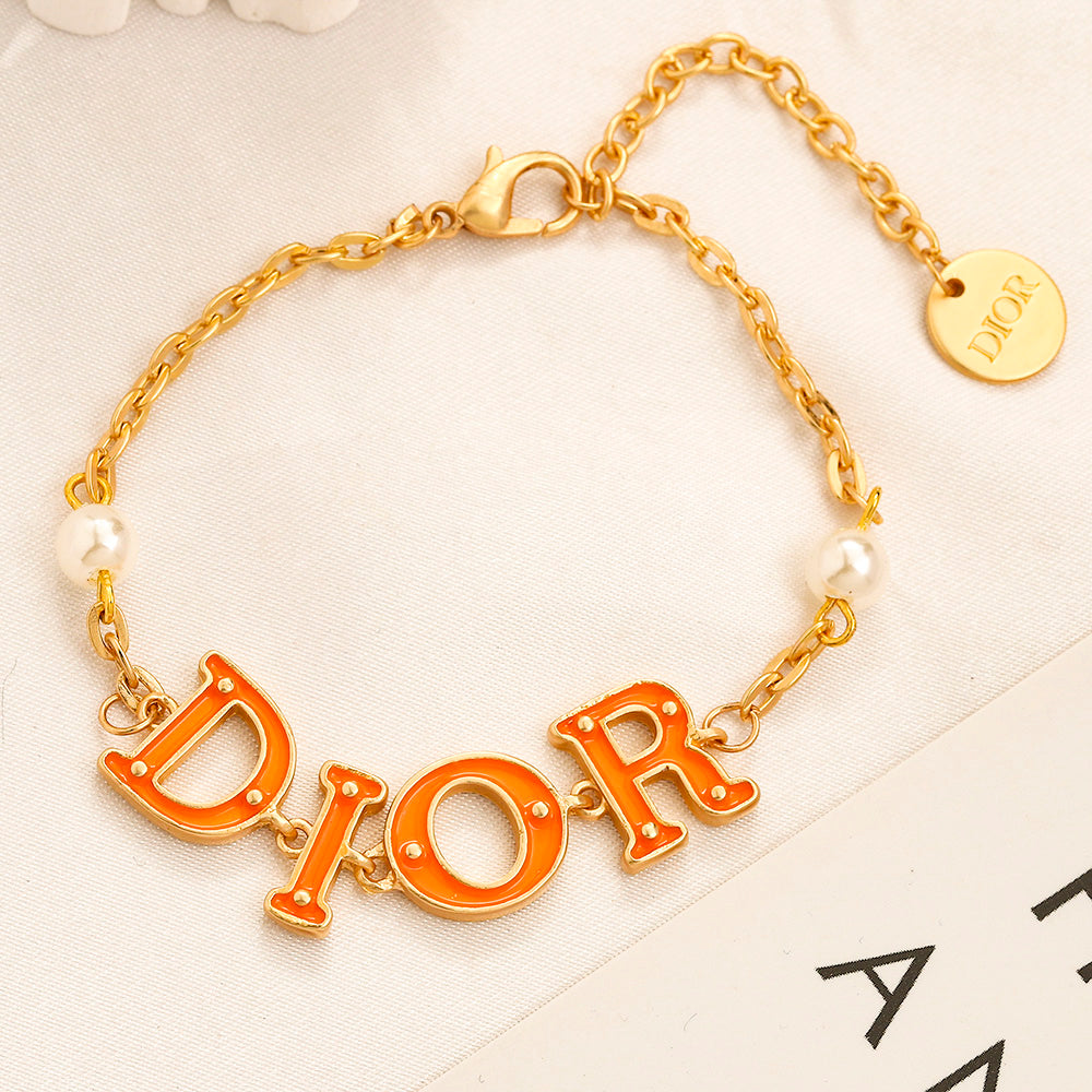 Alloy Colorful Lettering Bracelet & Necklace - Individual or Set