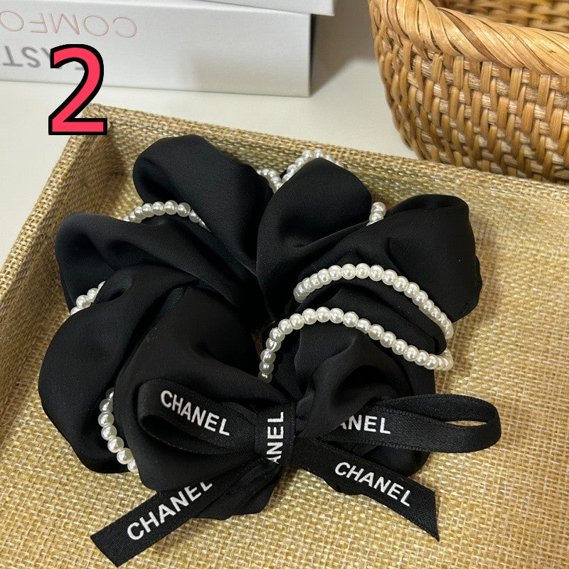Decorative Scrunchie - Bow and Bead-Accent Options