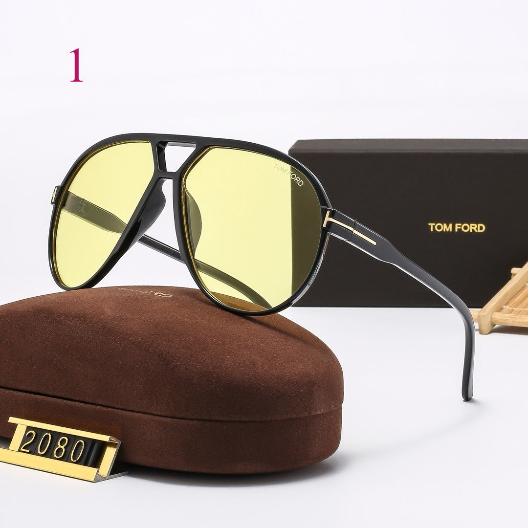 Bold Double-Bridge Aviator Sunglasses