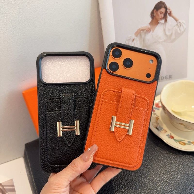 H-Buckle Phone Case with Card Pocket