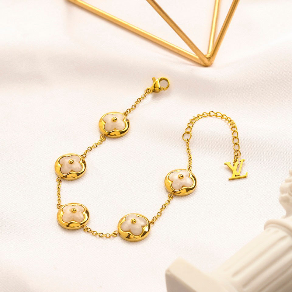 304 Stainless Steel Flower Motif Earrings, Bracelet & Necklace Collection