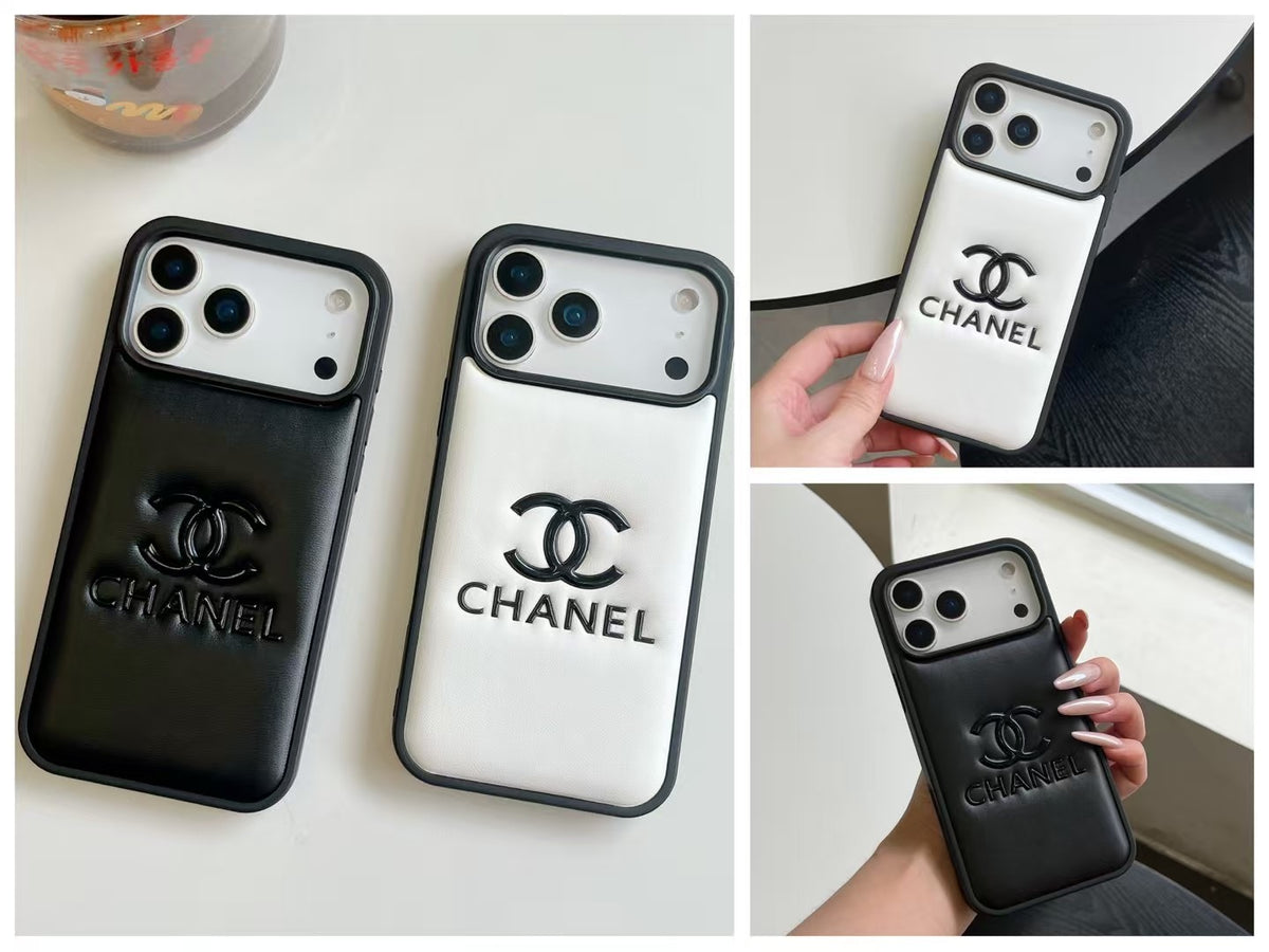 Quilted and Plain Emblem Phone Case - Style Options