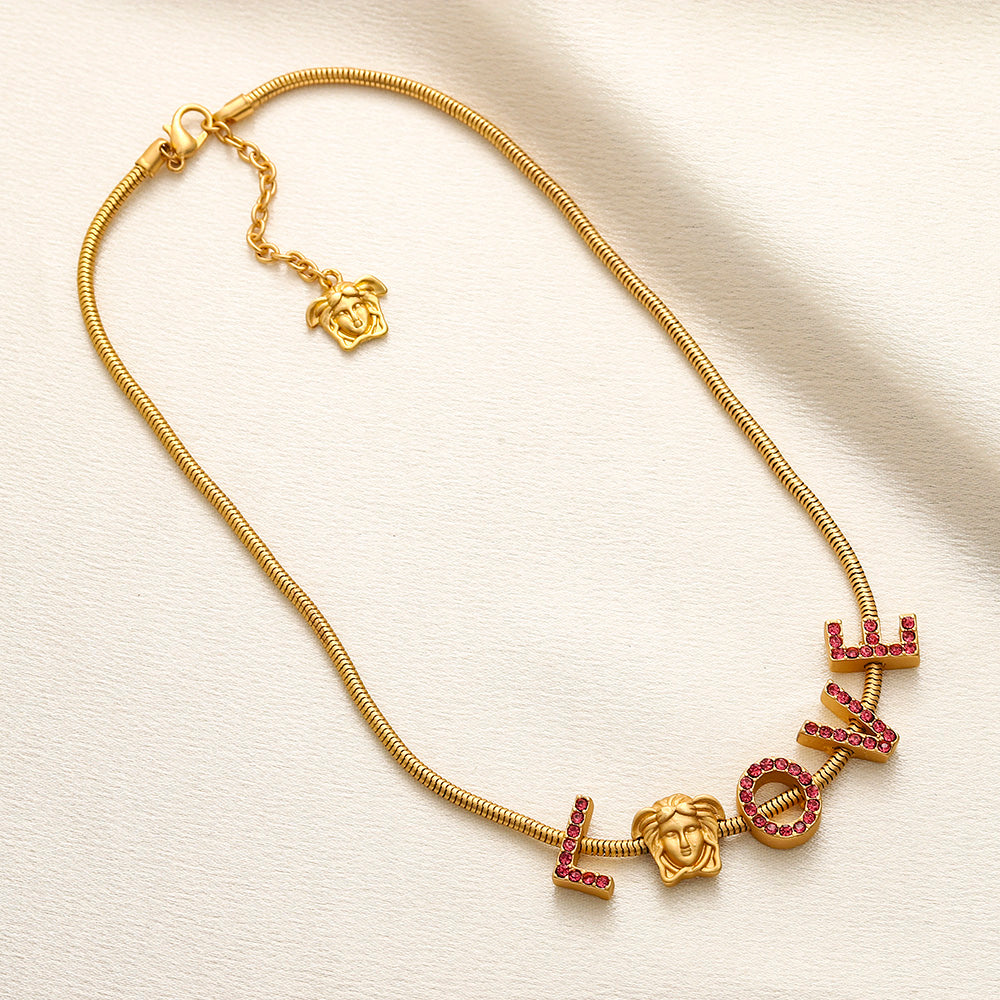 Pulseira e Colar com Pingente de Coração e Letra em Aço Inoxidável 304 - Individual ou Conjunto