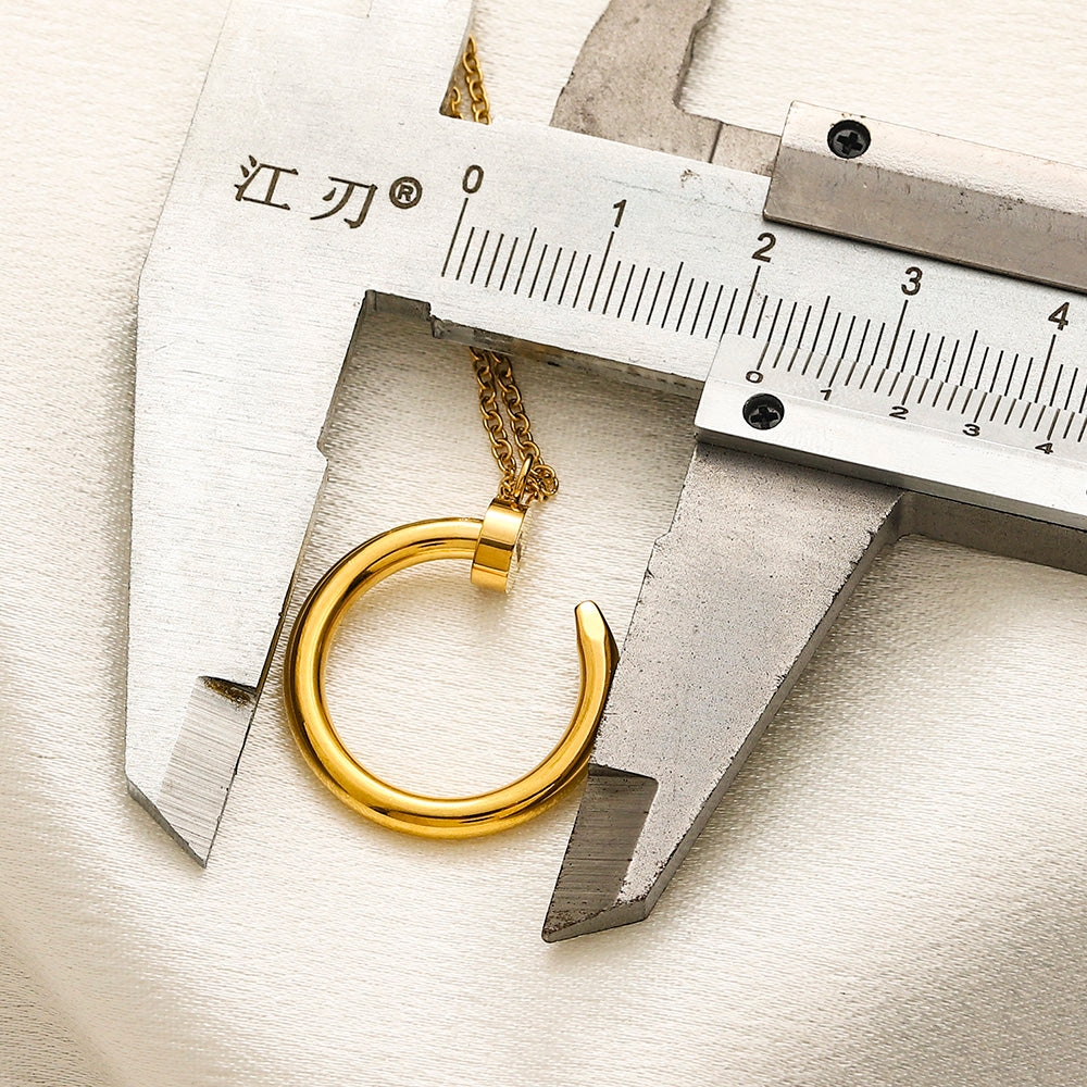 Collier pendentif à anneau ouvert en acier inoxydable 304