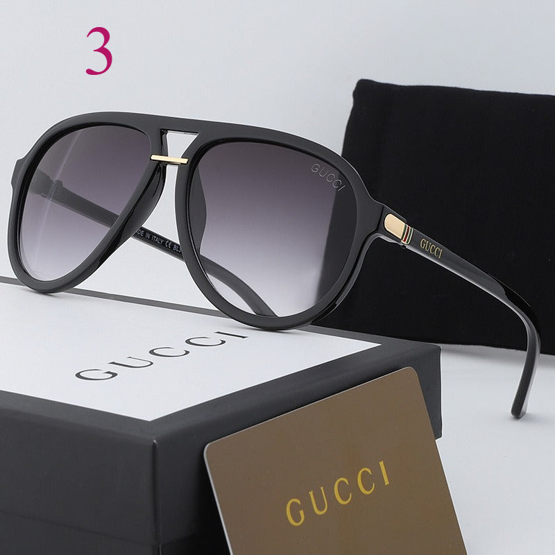 Angular Aviator Sunglasses with Geometric Bridge