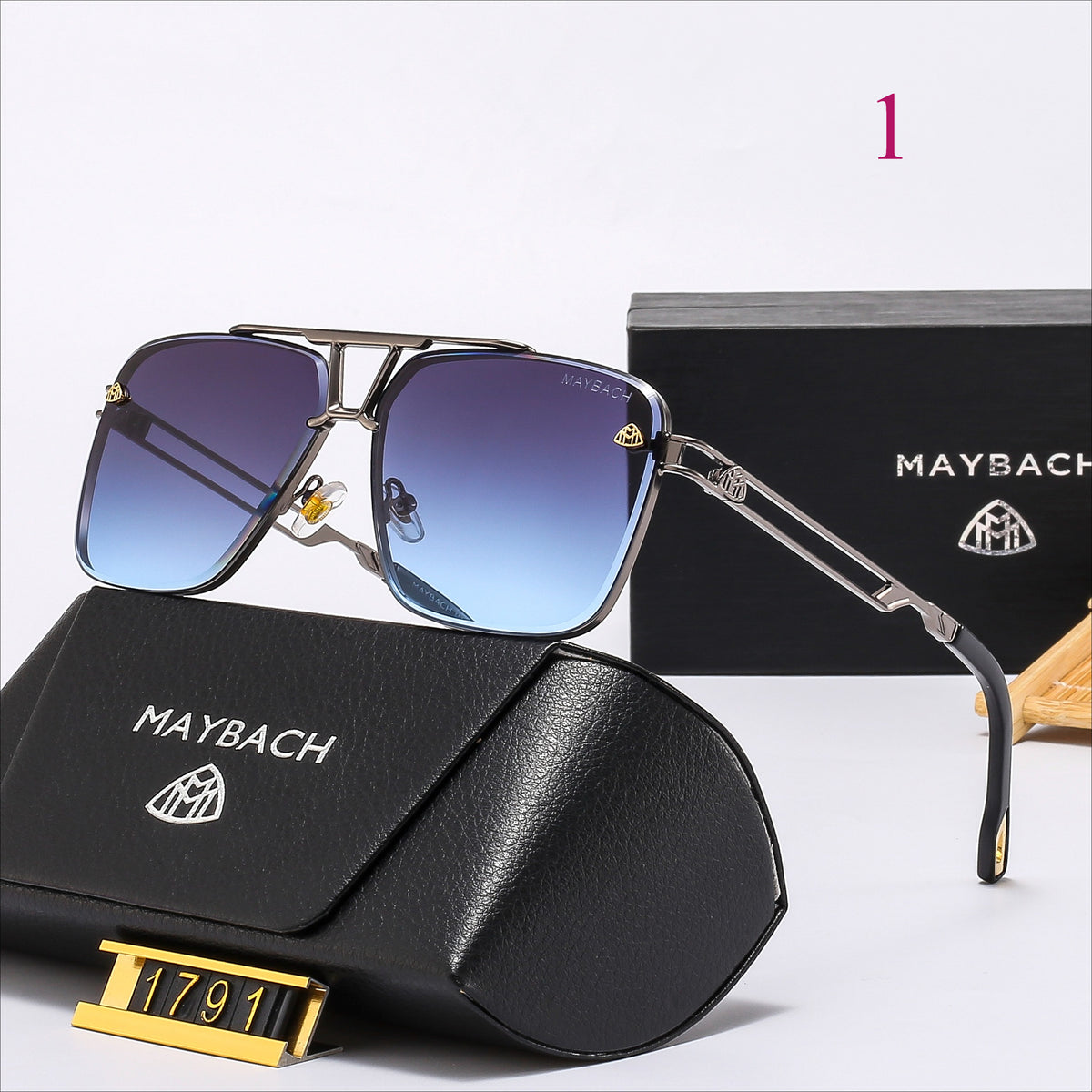 Gafas de sol geométricas estilo aviador con patillas metálicas troqueladas