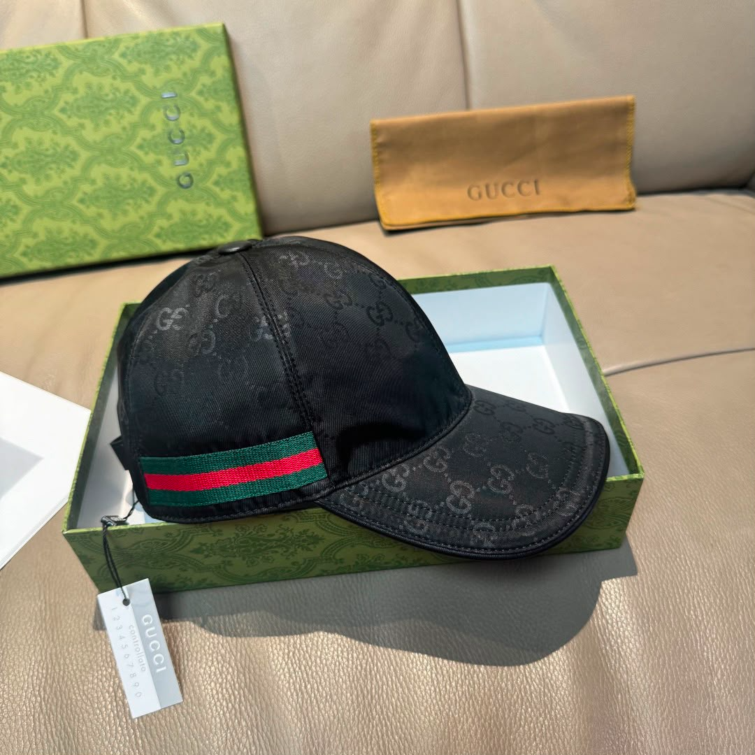 Monogram Baseball Cap with Web Stripe