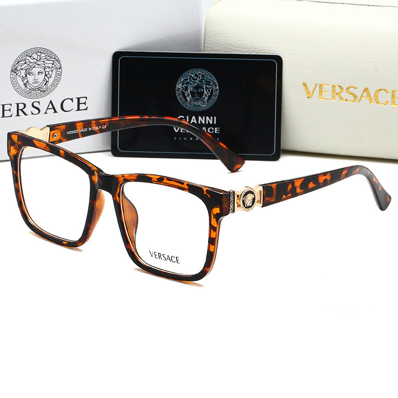 Square Clear-Lens Glasses with Decorative Hinges