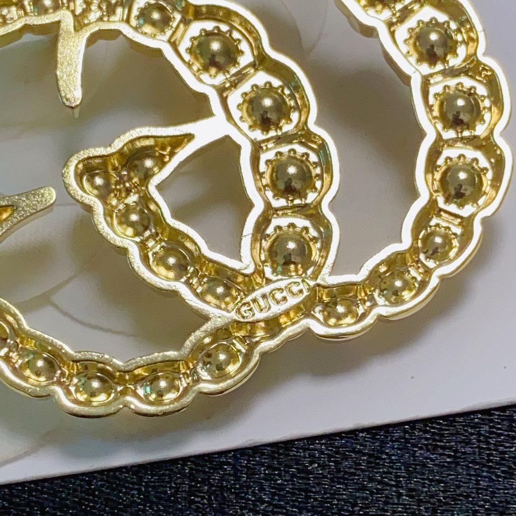 Bead-Set Double Letter Brooch