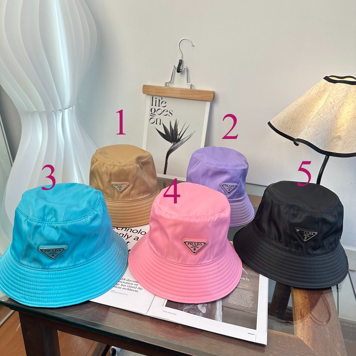 Plain Bucket Hat with Triangle Patch
