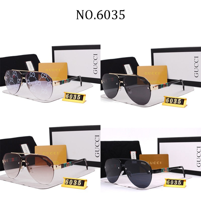 Gafas de sol redondas sin montura con puente metálico ancho