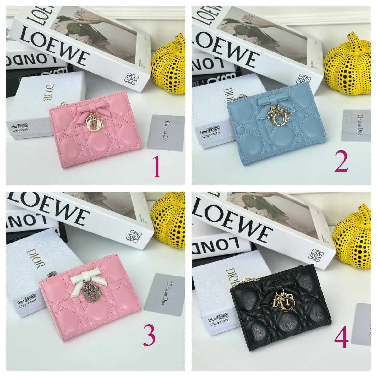 Quilted Flap Wallet with Letter Charms 015