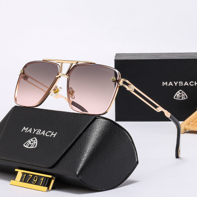 Gafas de sol geométricas estilo aviador con patillas metálicas troqueladas