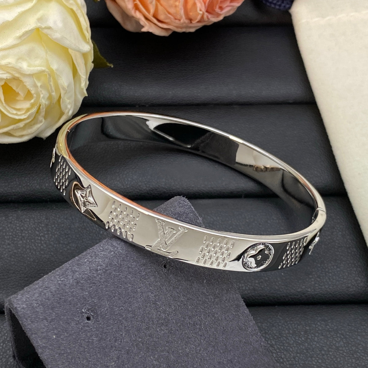 Engraved Monogram Band Bangle Bracelet