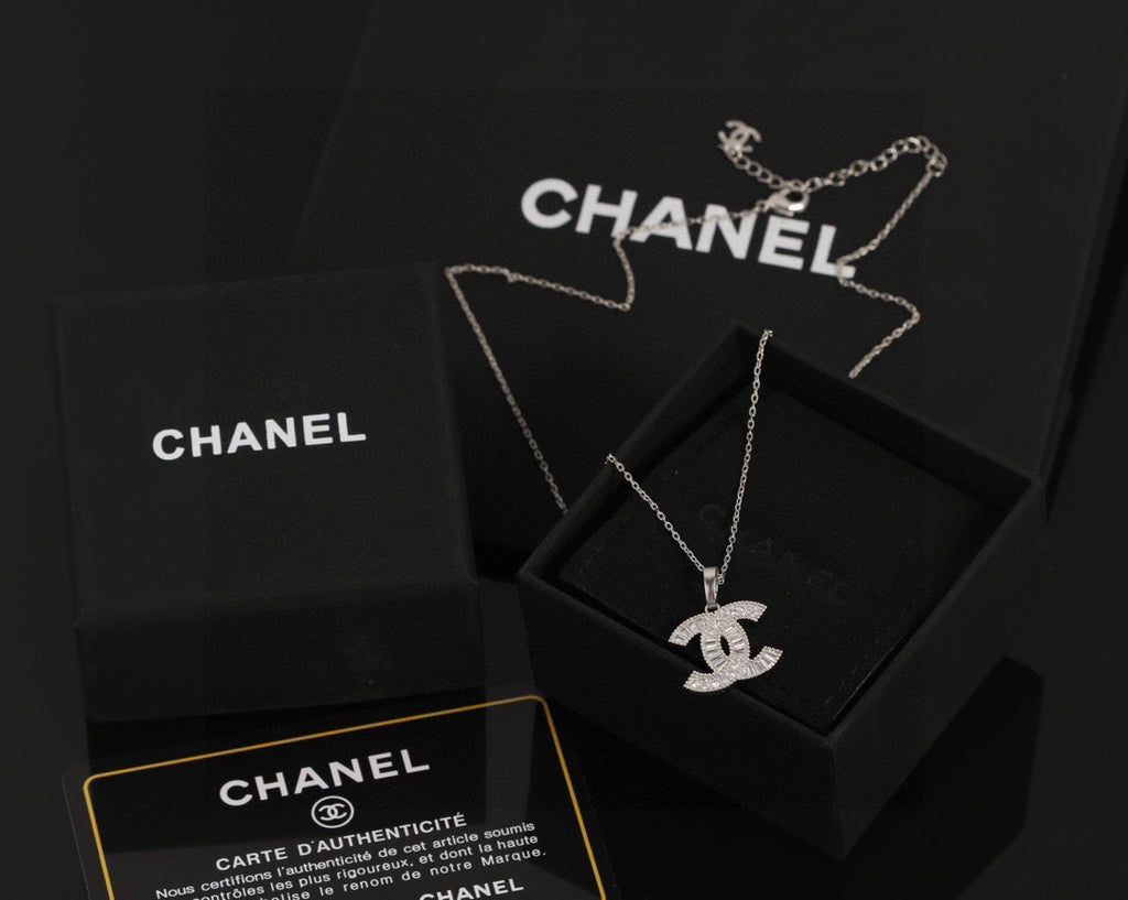 Double-Chain Interlocking-C Pendant Necklace