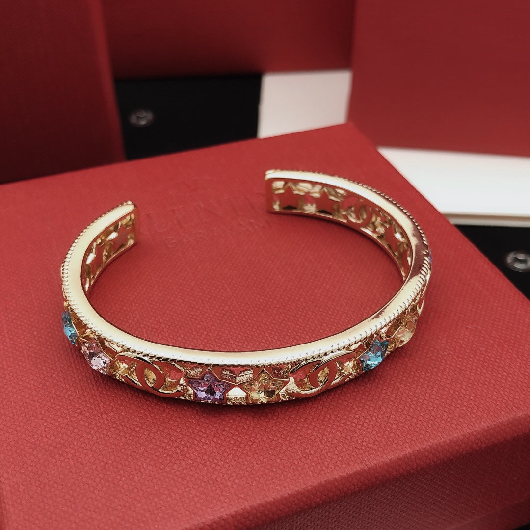 Openwork Interlocking-C Bangle Bracelet
