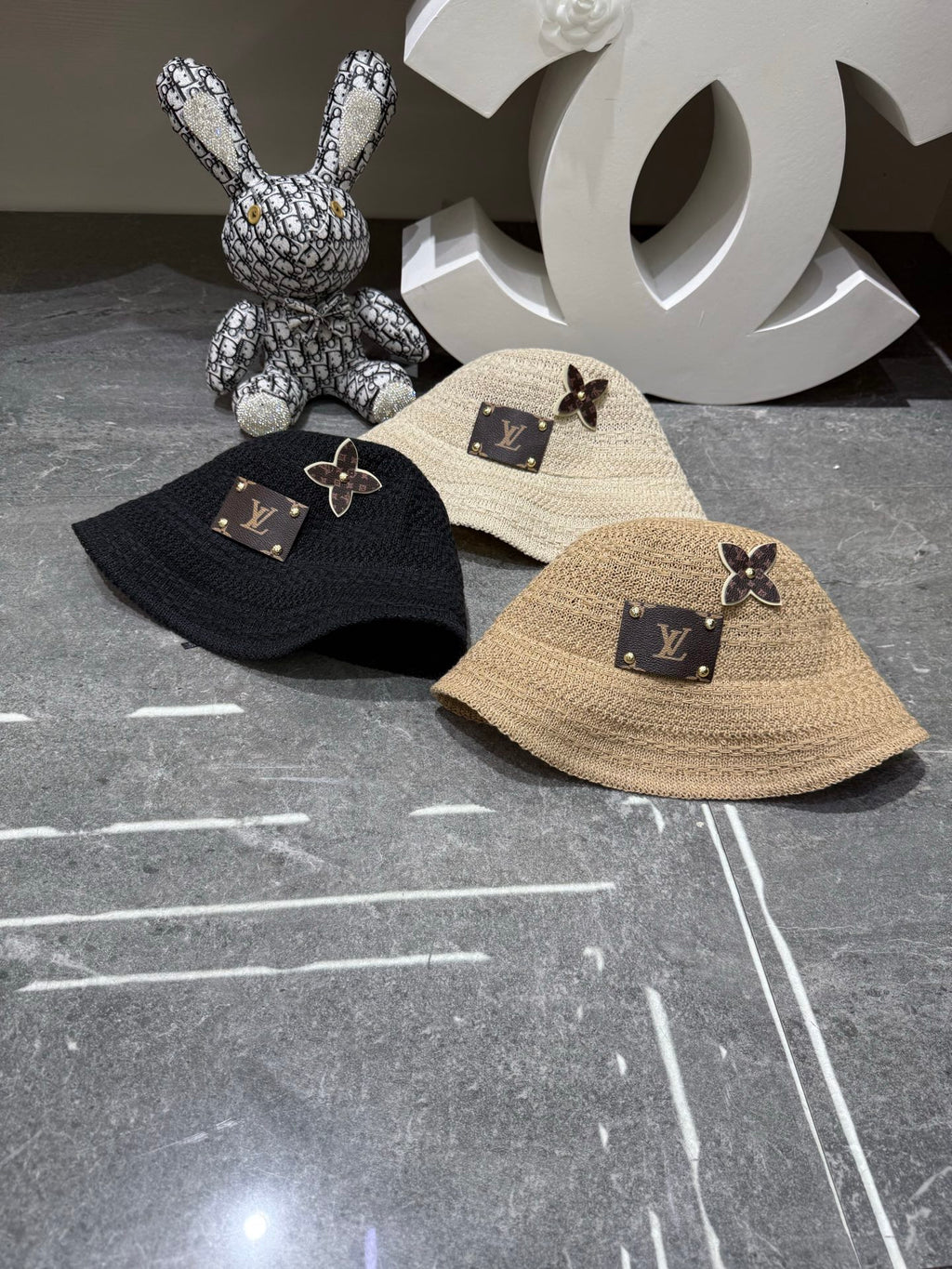 Crochet Bucket Hat with Floral Accent