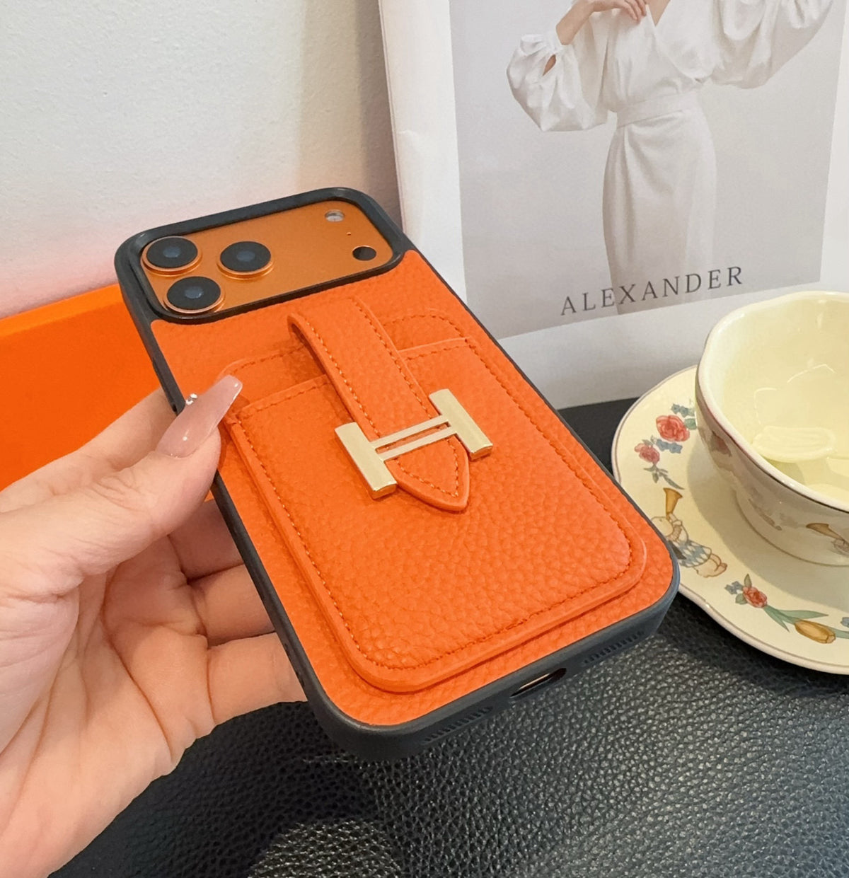 H-Buckle Phone Case with Card Pocket