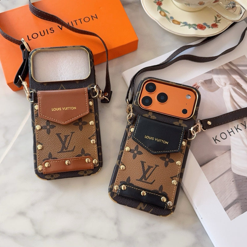 Monogram Flap Pocket Phone Case with Strap