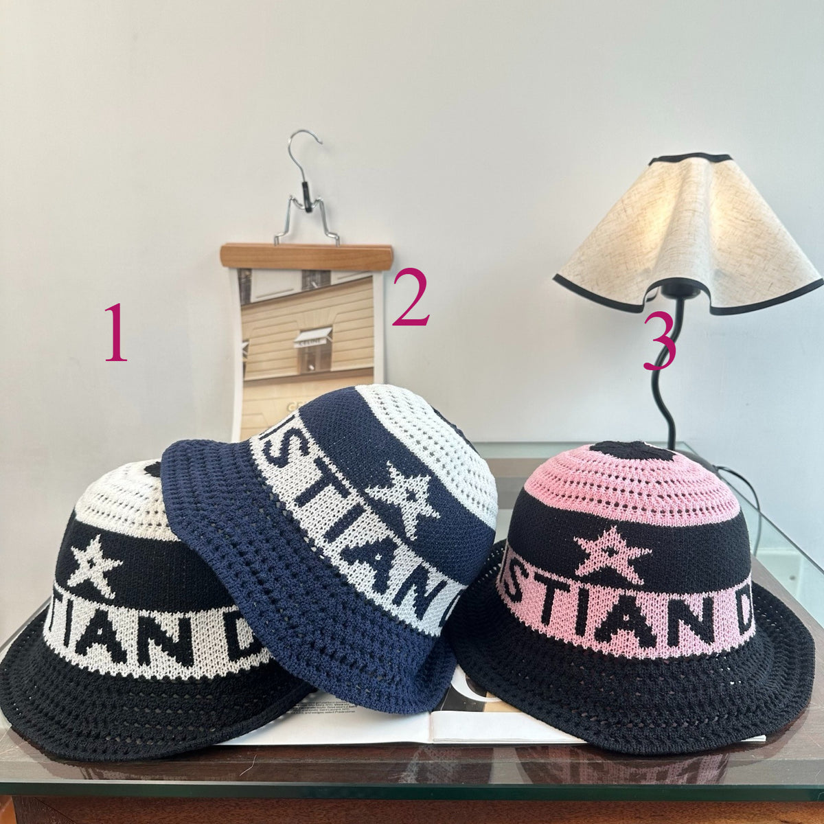 Crochet Bucket Hat with Star and Lettering