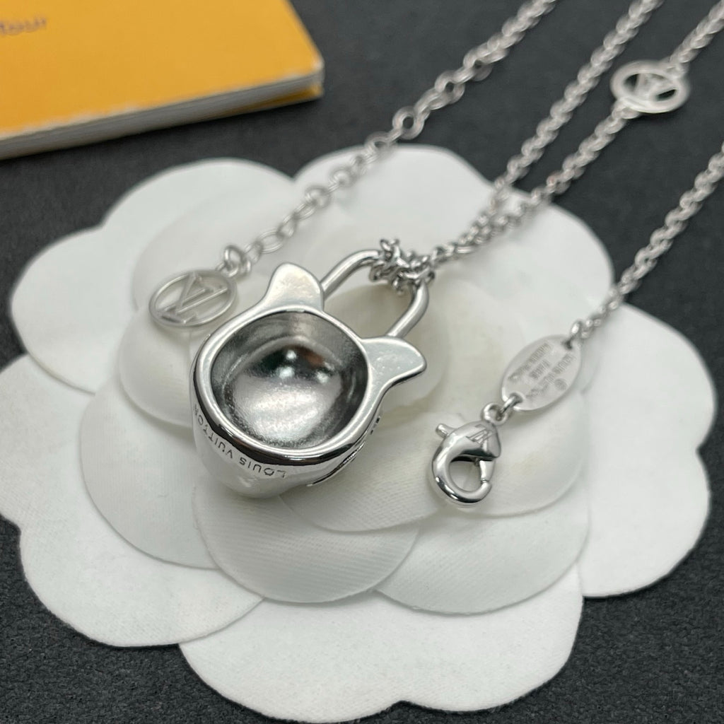 Pave Floral Pendant Station Necklace