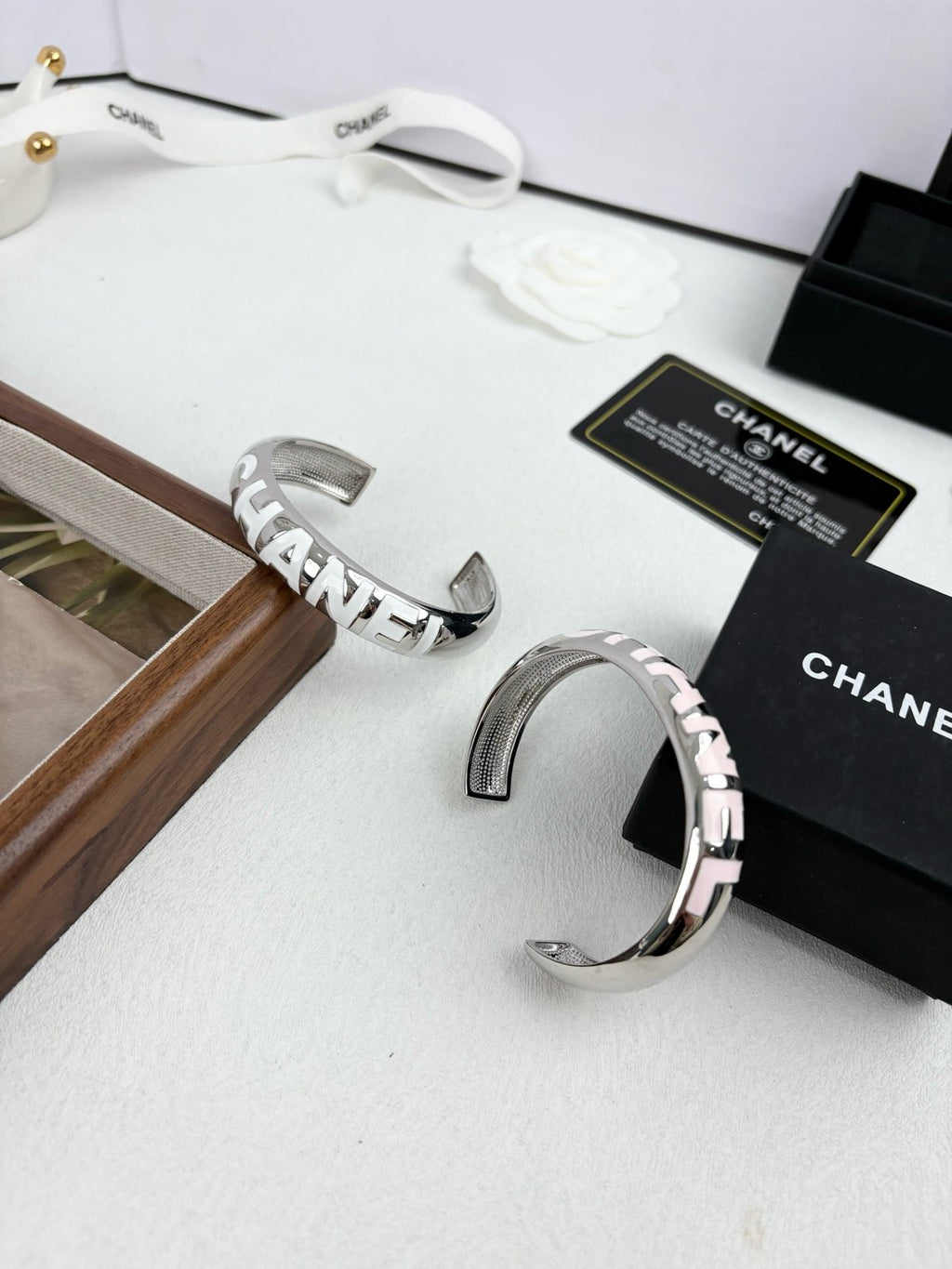 Color-Inlay Lettering Cuff Bracelet