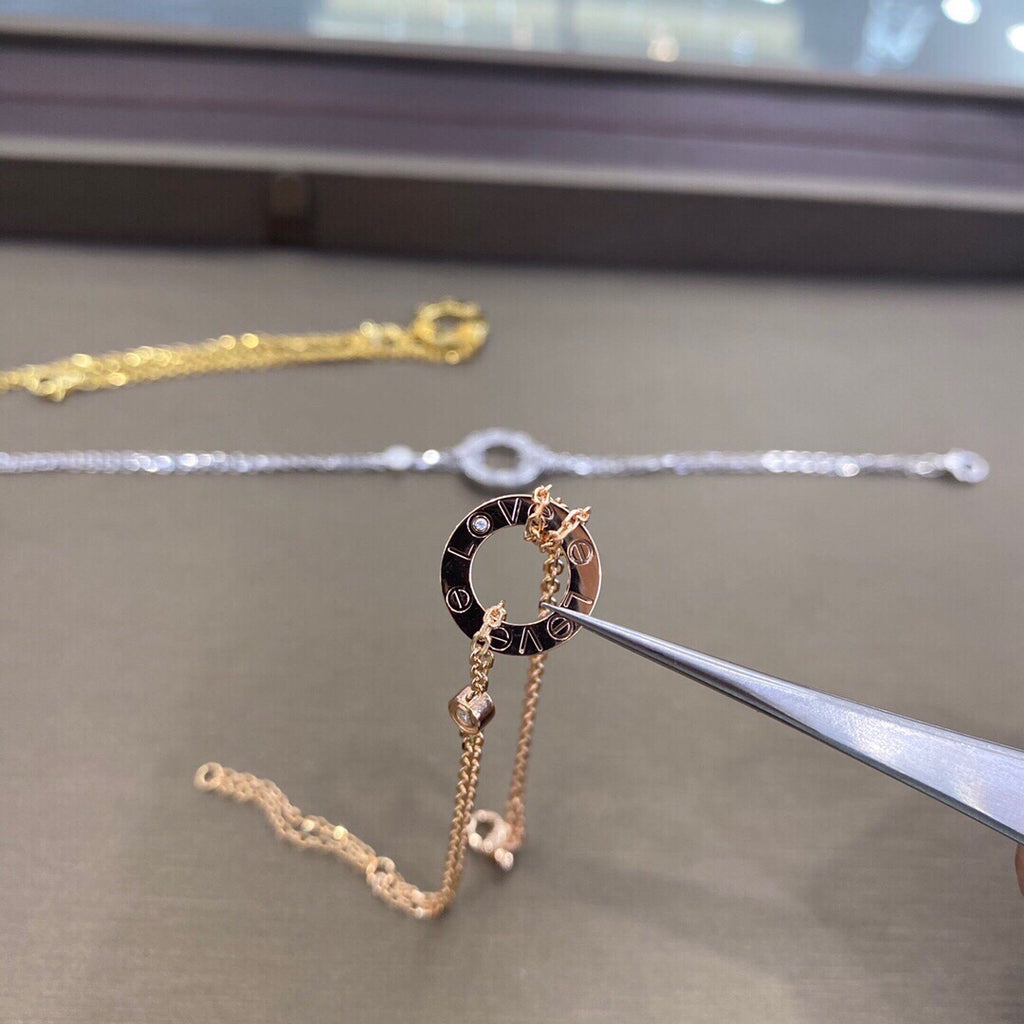 Bracelet chaîne à maillons ovales avec maillon central