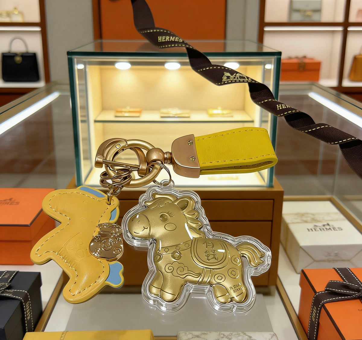 Horse Charm Keychain with Strap