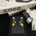 Lemon Charm Chain Drop Earrings