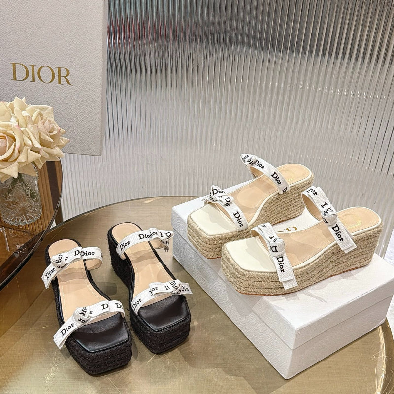 Lettered Strap Platform Sandals