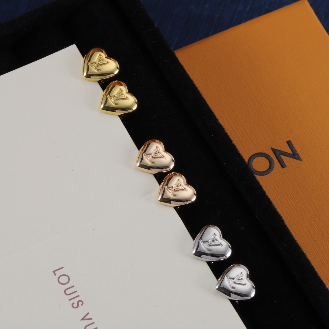 Polished Heart Stud Earrings
