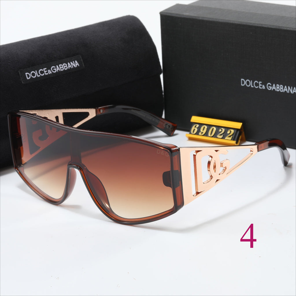 Gafas de sol tipo escudo de parte superior plana con logo en las patillas