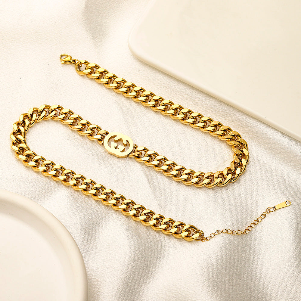 Set Collana Bracciale in Acciaio Inox 304