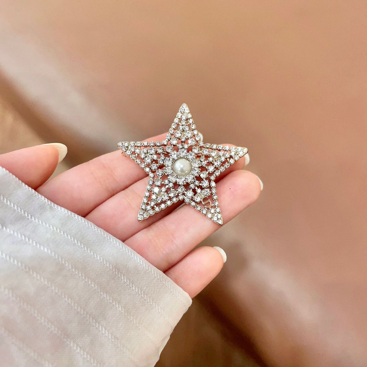 Star Brooch with Stone Accents