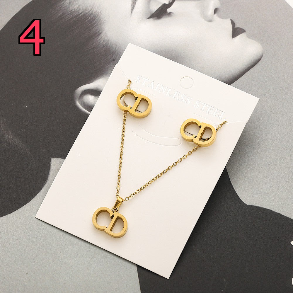 304 Stainless Steel Pendant & Stud Earring Sets - 8 Styles