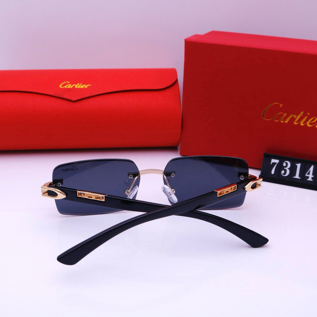 Narrow Rimless Sunglasses with Loop Hinges